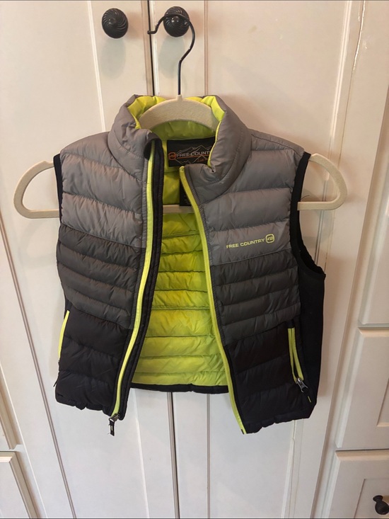 Free Country Other - Free Country Kids Gray & Lime Green Puffer Vest
